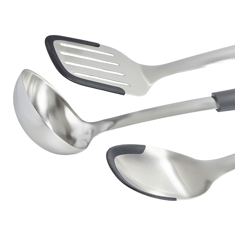 3 Piece Leo Graphite Stainless Steel Utensil Set