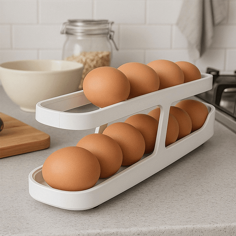 Space-Saving Rolling Eggs Dispenser