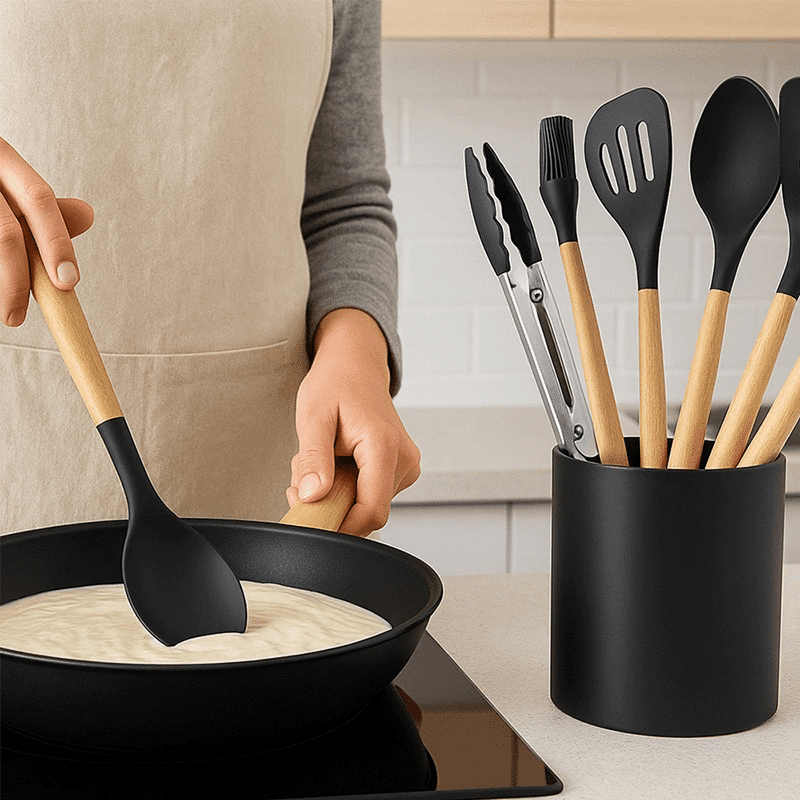 12 Piece Silicone Kitchen Set with Organizer