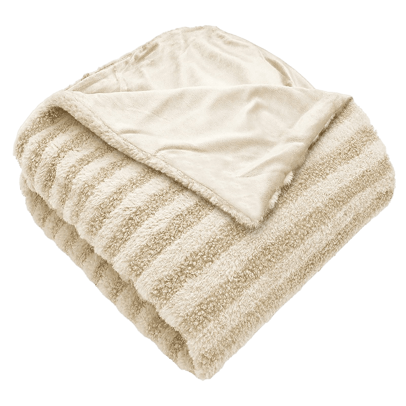 50" x 60" Faux Fur Stripe Mink Throw Blanket