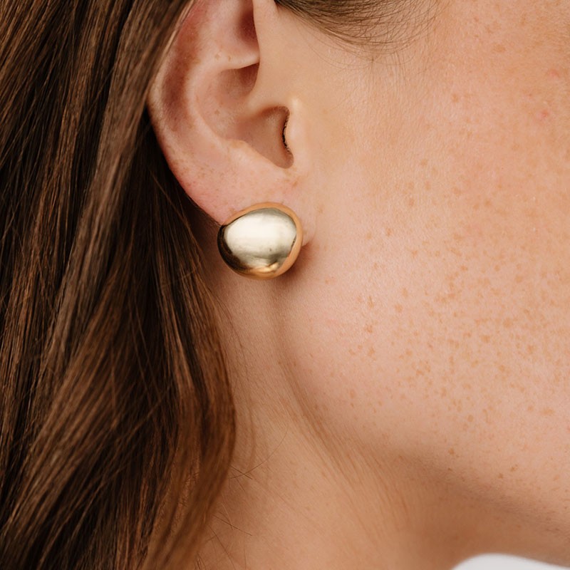 Polished Pebble Stud Earrings