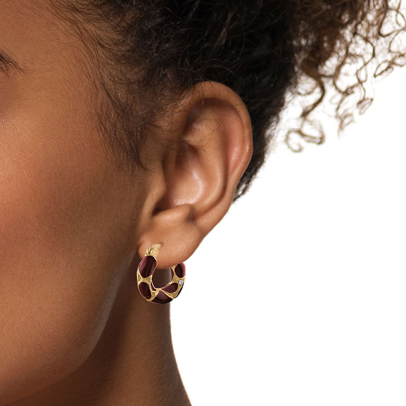 Enamel Cheetah Small Hoop Earrings