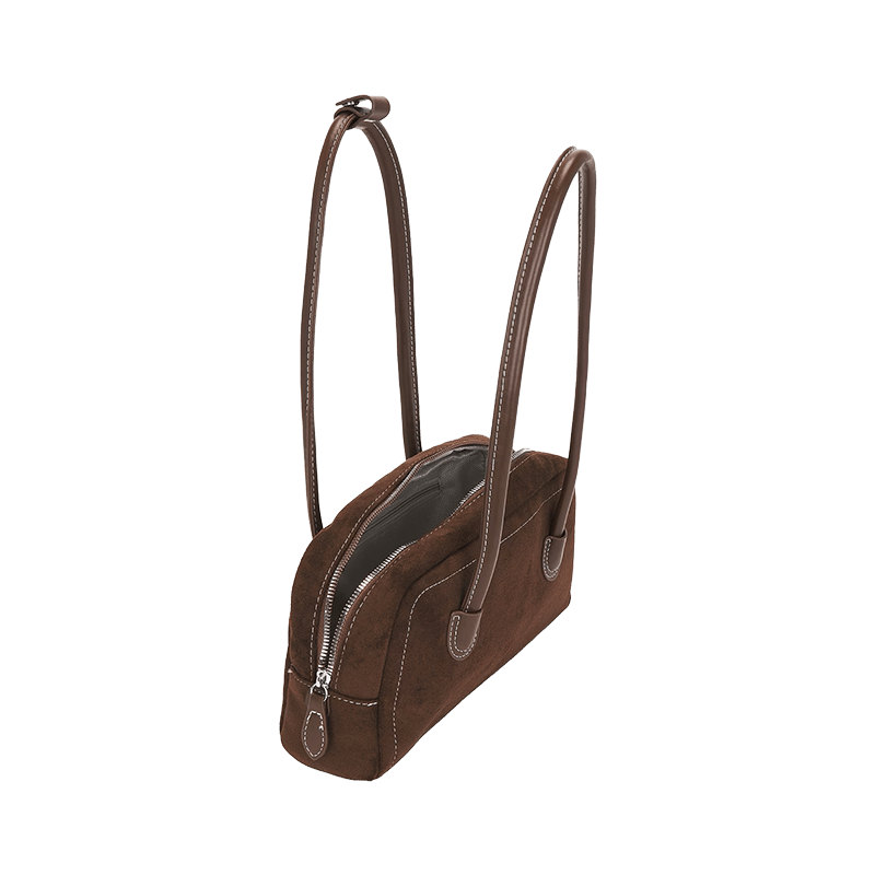 Faux Suede Leather Shoulder Bag