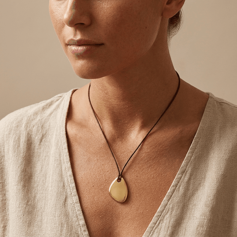 Faux Suede Corded Pendant Necklace