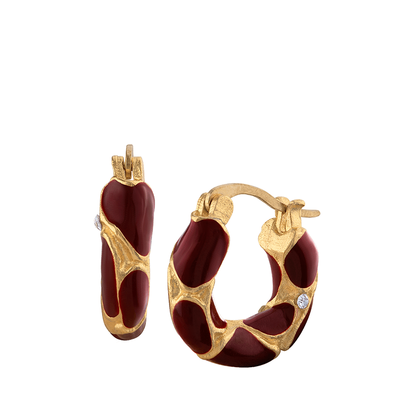 Enamel Cheetah Small Hoop Earrings