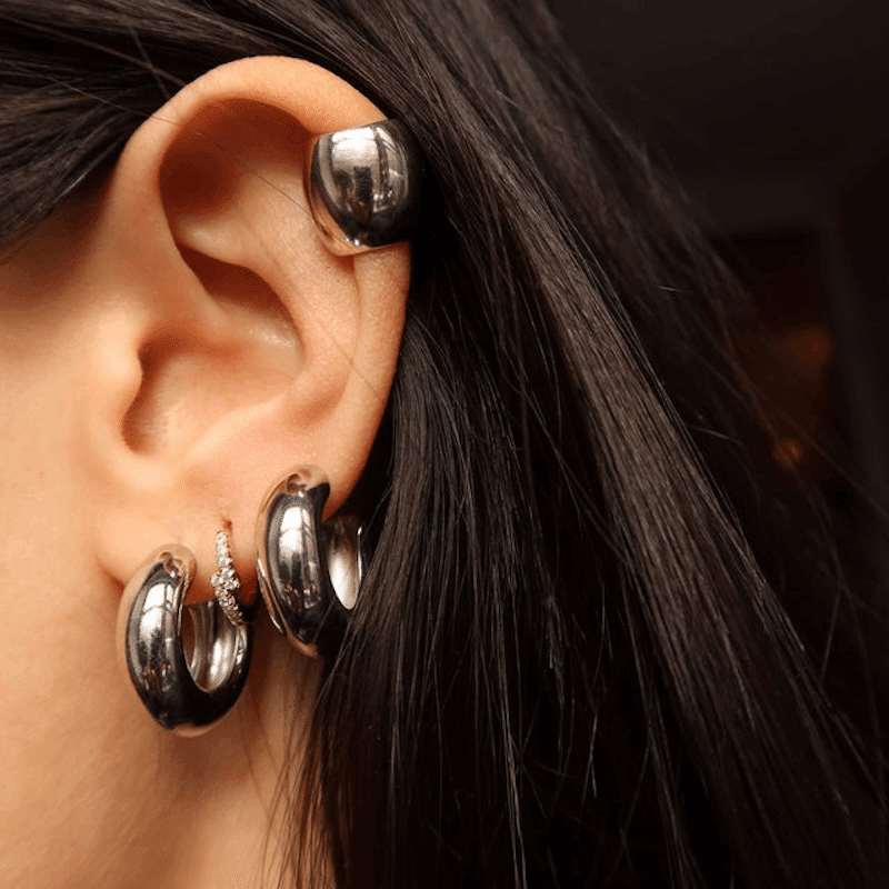 Phoebe Bold Silver Ear Cuff
