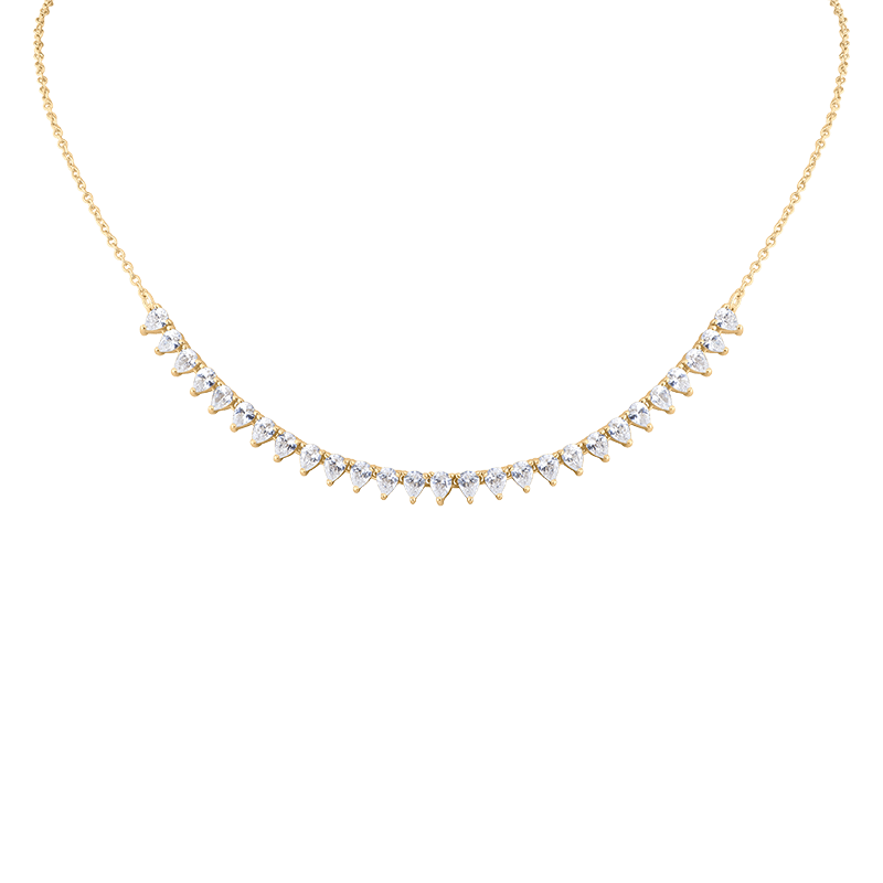 3 CTTW Pear CZ Delicate Necklace