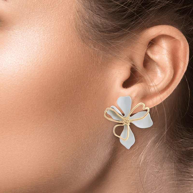 3D Double Flower Earrings