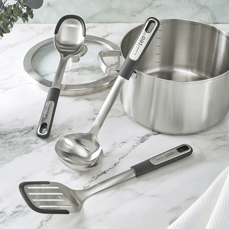 3 Piece Leo Graphite Stainless Steel Utensil Set