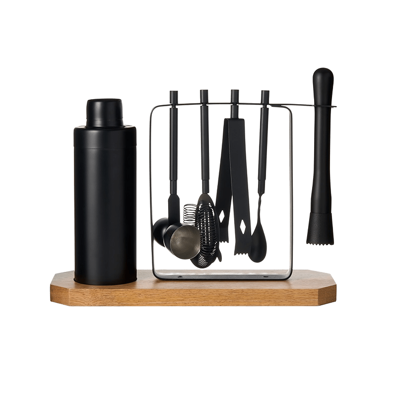 Ebony Bar Tool Set With Base