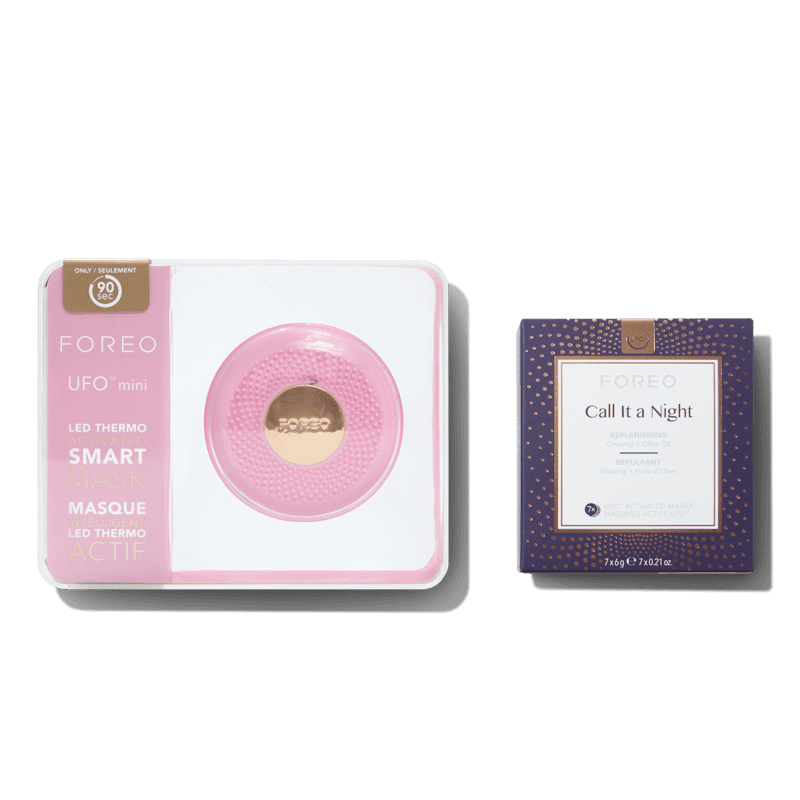 UFO Mini in Pearl Pink + Box of 7 Call it a Night Sheet Masks Bundle