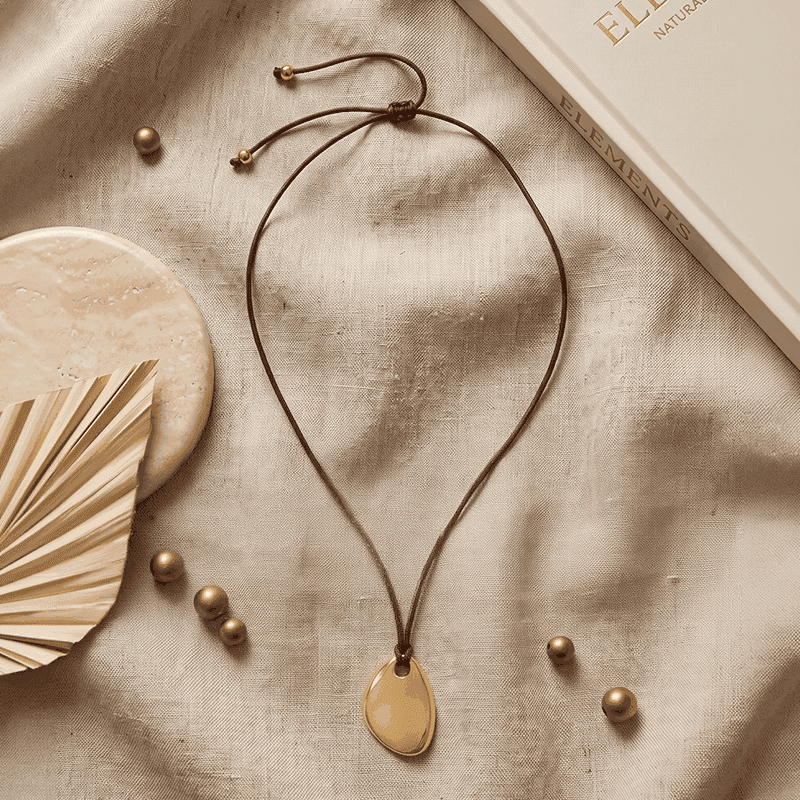 Faux Suede Corded Pendant Necklace