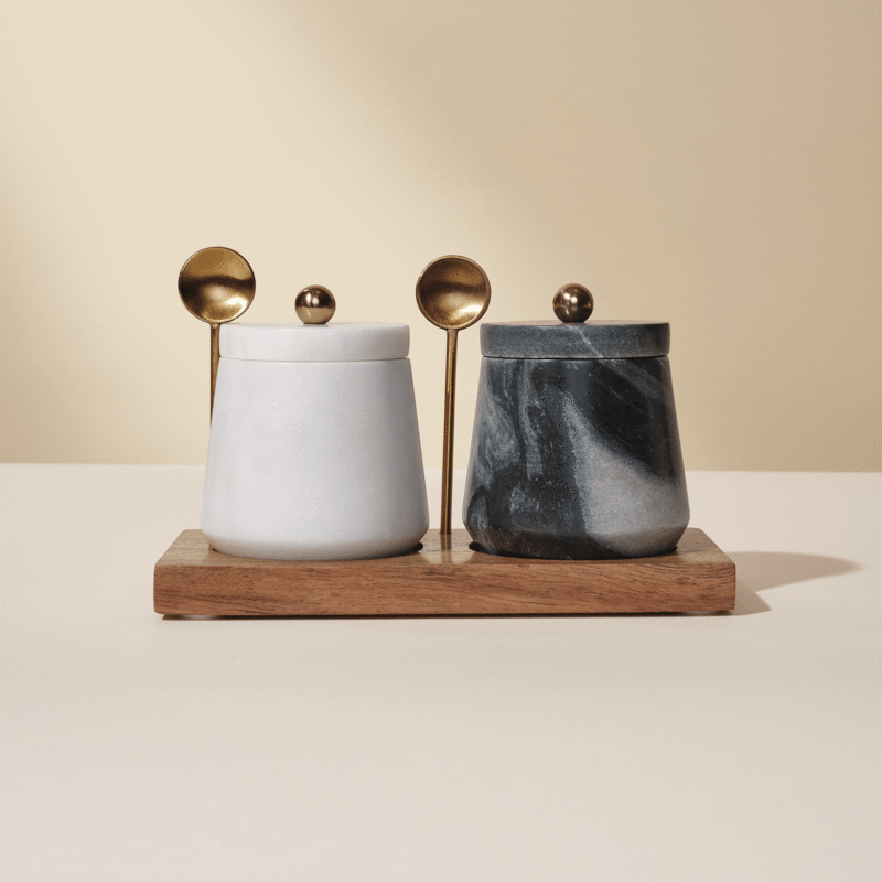Marble Condiment Set