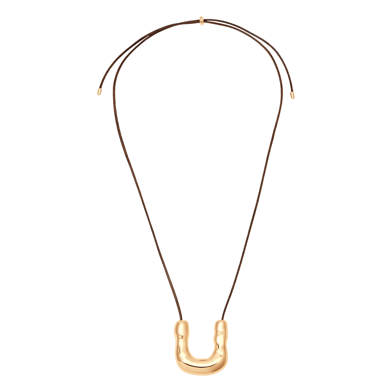 Metal Pendant Cord Necklace