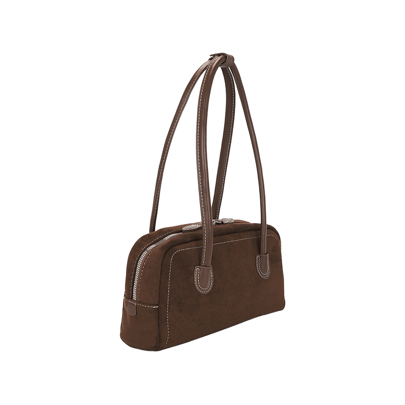 Faux Suede Leather Shoulder Bag