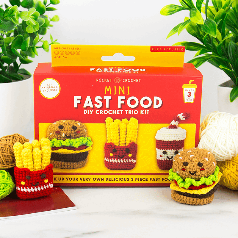 Mini Fast Food DIY Crochet Trio Kit