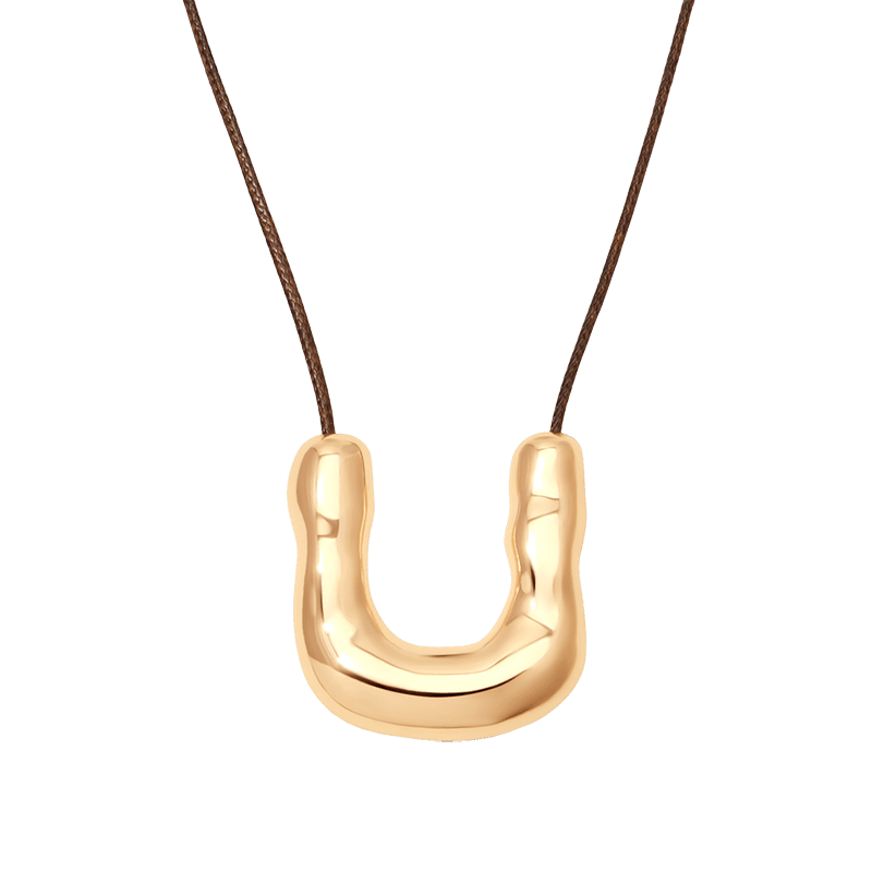 Metal Pendant Cord Necklace