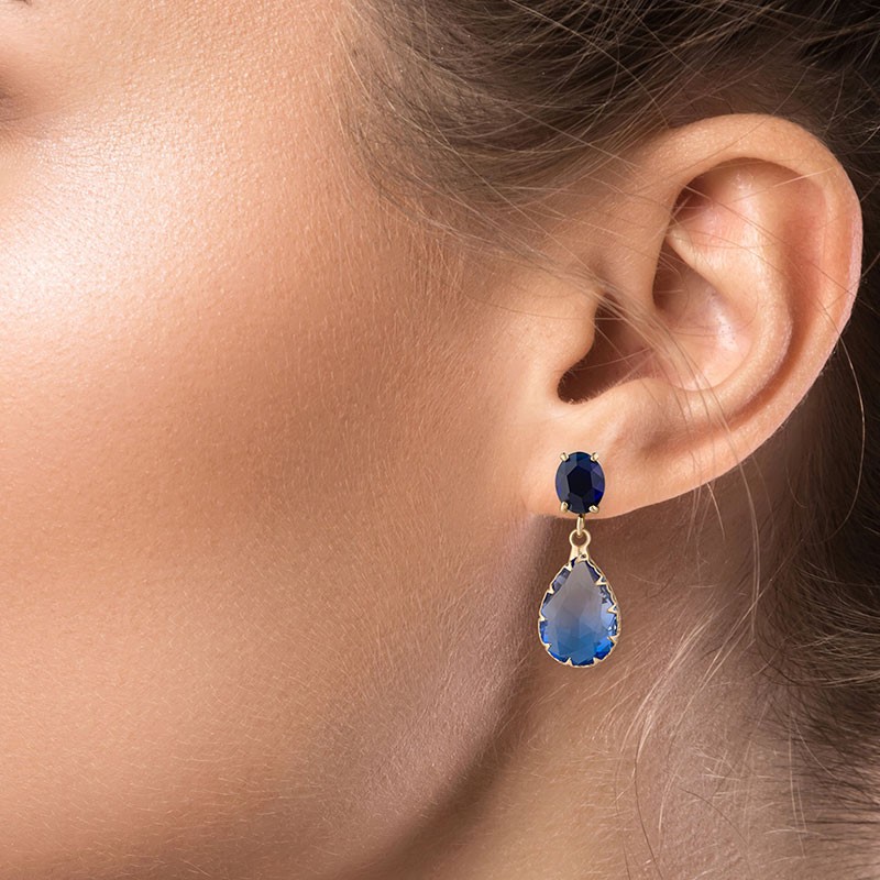 Shades of Blue Delicate Drop Earrings