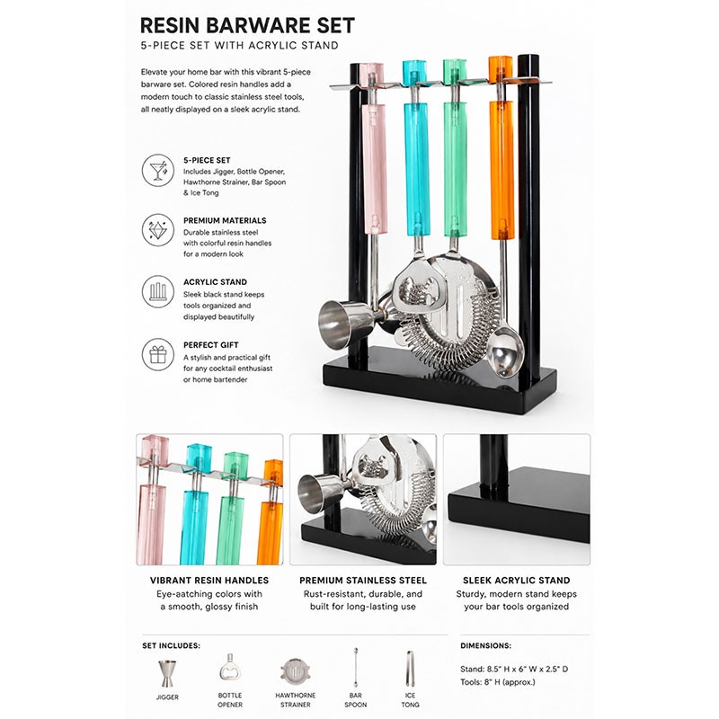 Prism Collection Resin Barware Set