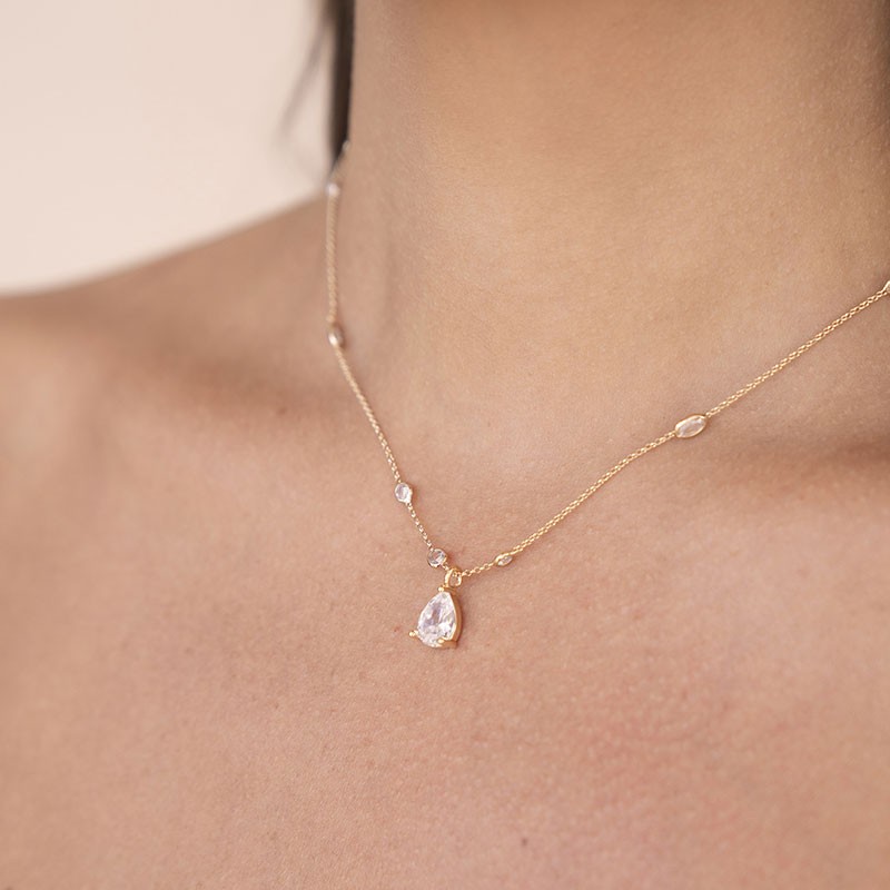 Delicate Crystal Pendant Necklace