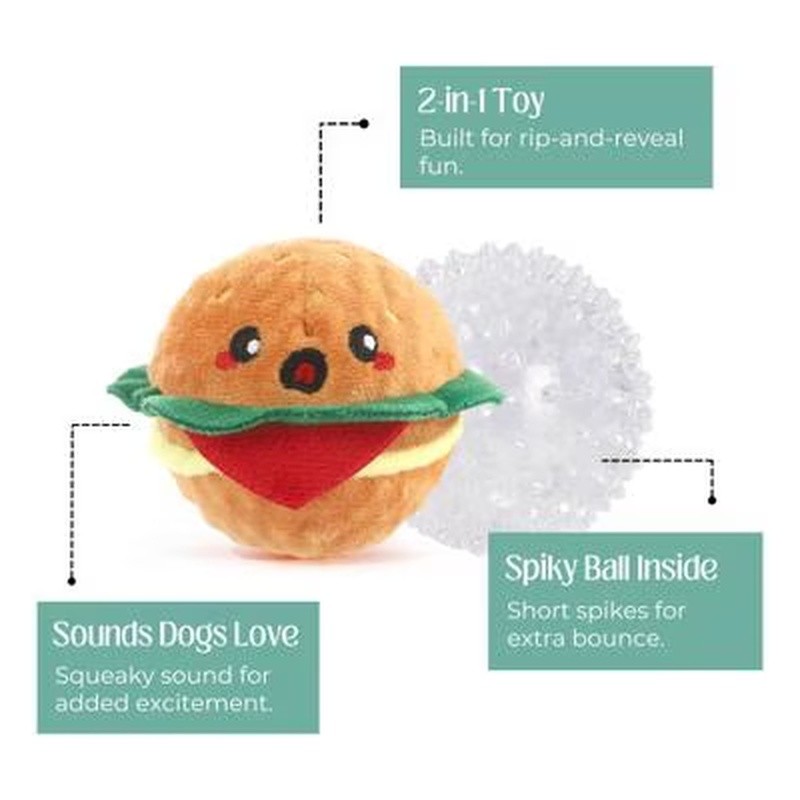 Hamburger Ball Dog Toy