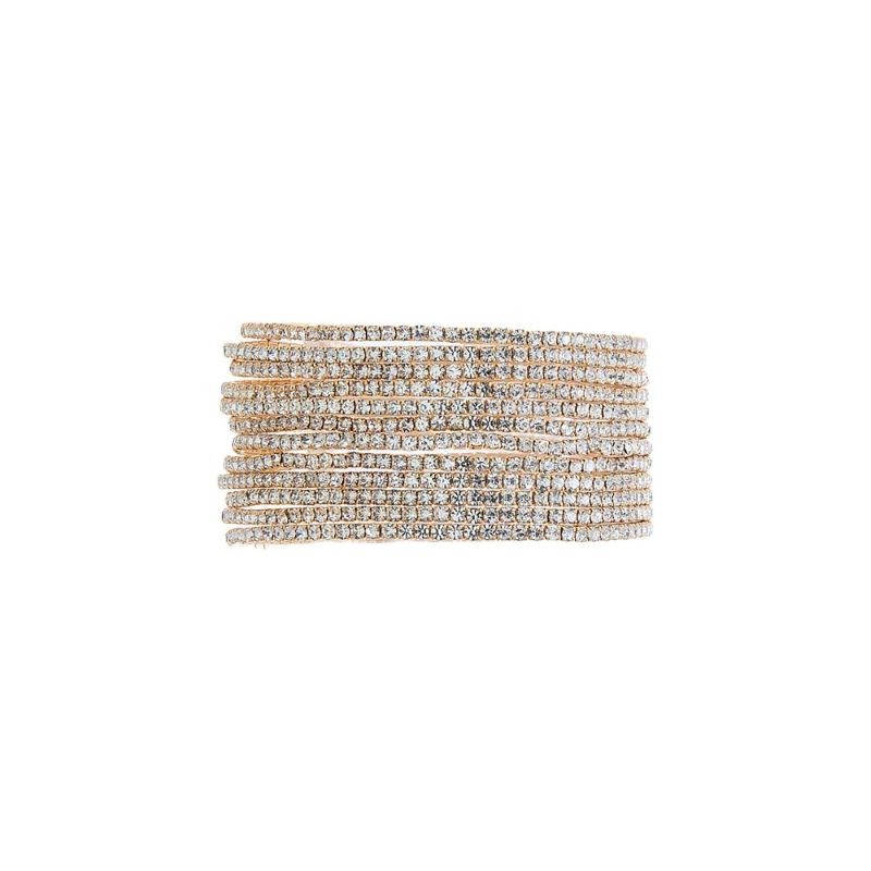 Gold CZ Tennis Thin Bracelet Set