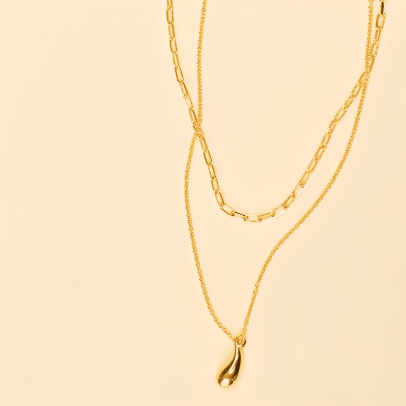 Drop Pendant Layered Necklace