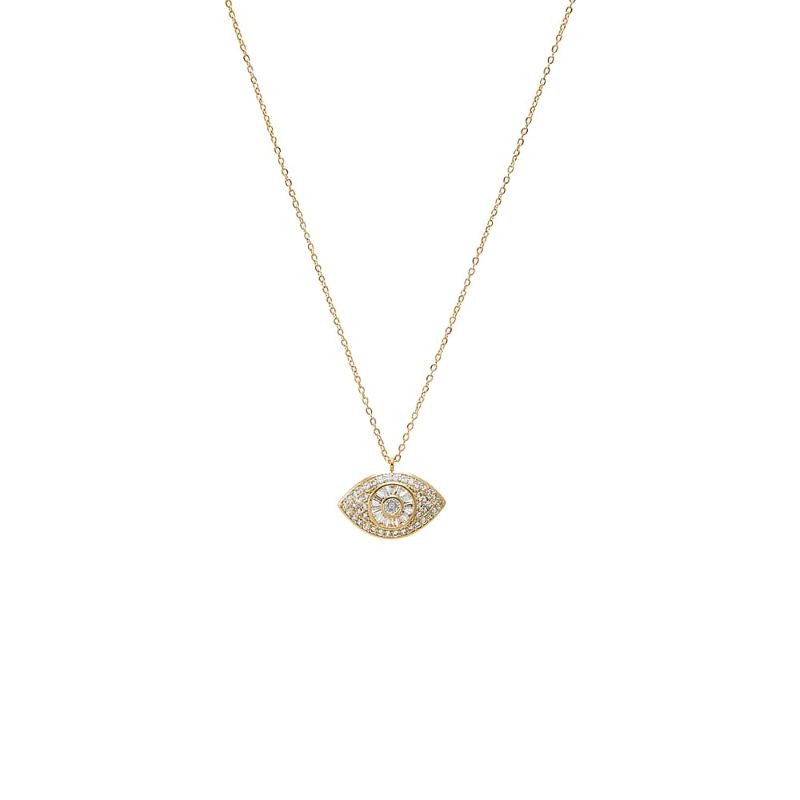 Large Sapphire Blue Evil Eye Necklace