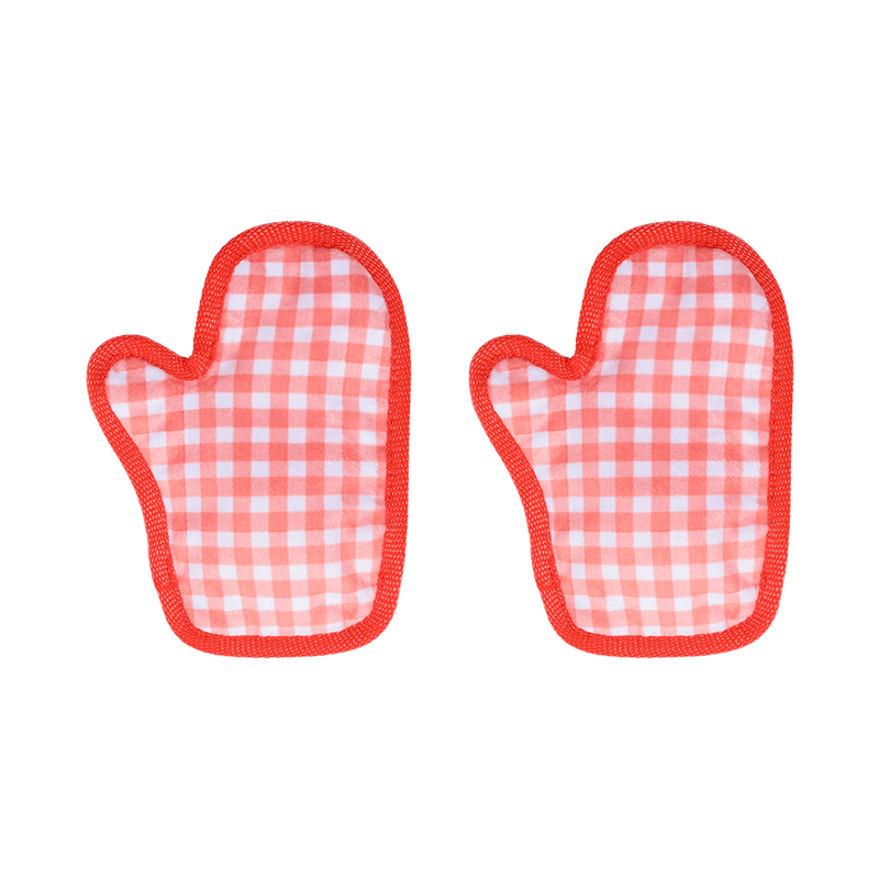 Oven Mitt Plush Dog Toy S/M Set of 2