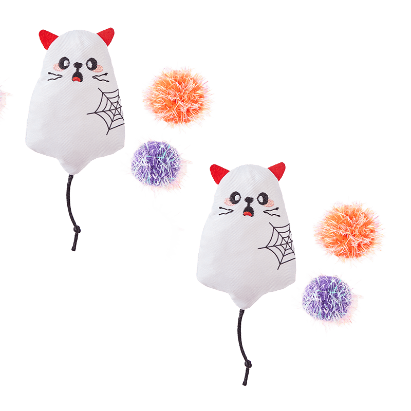 Ghost Kitty Cat Toy Set Set of 2