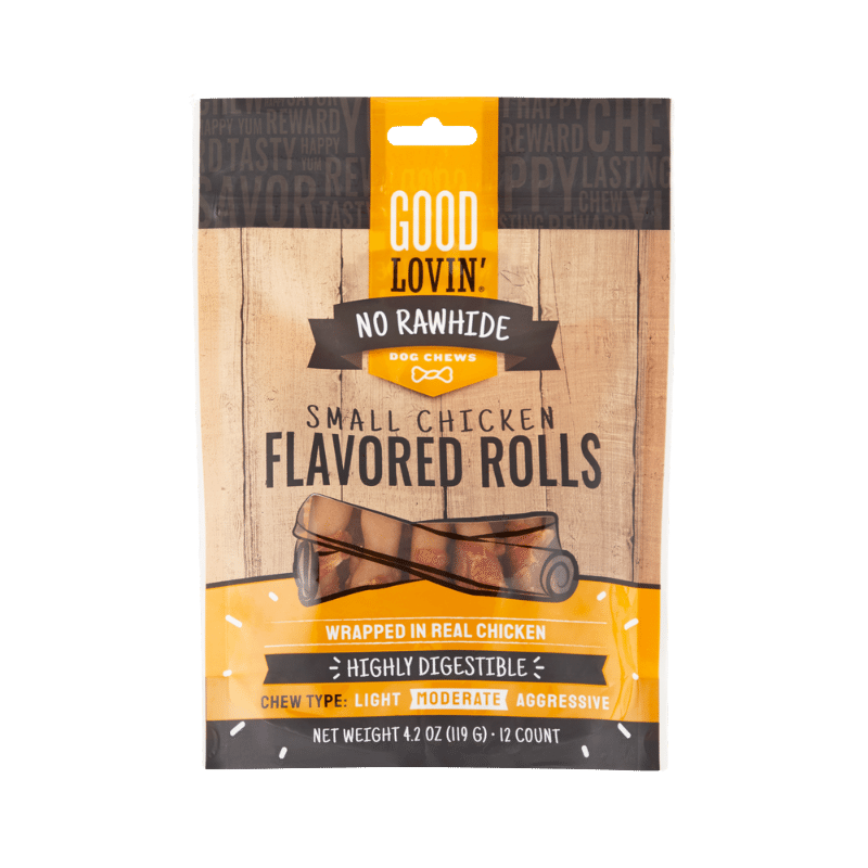 No Rawhide Chicken Flavored Rolls for Dogs