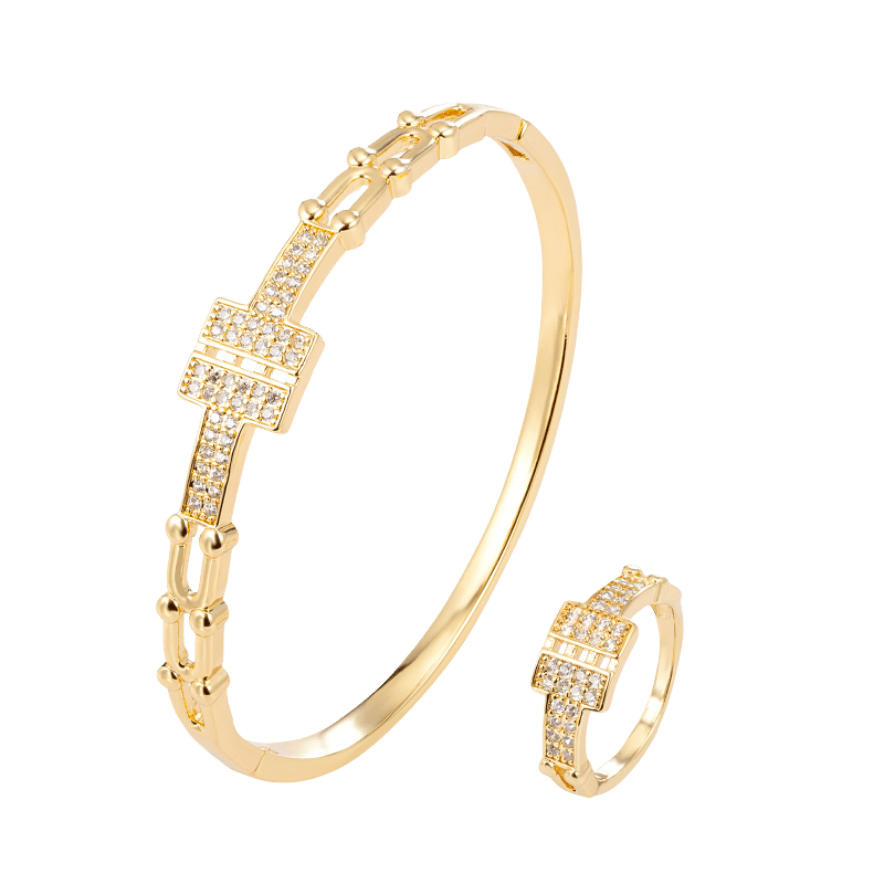 24K Gold Plated Bangle & Ring Set