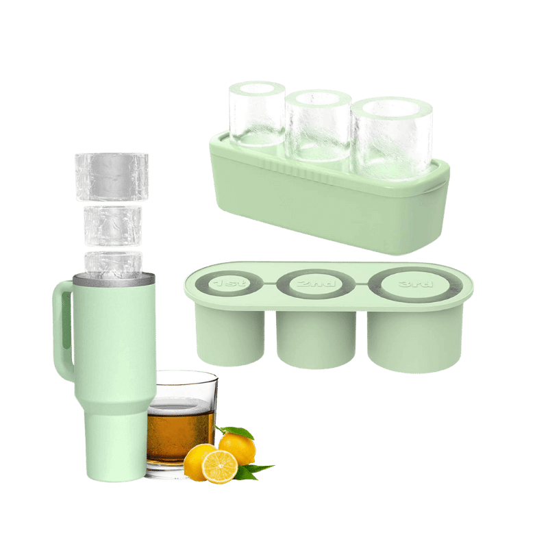 3 Section Silicone Tumbler Cylinder Ice Mold