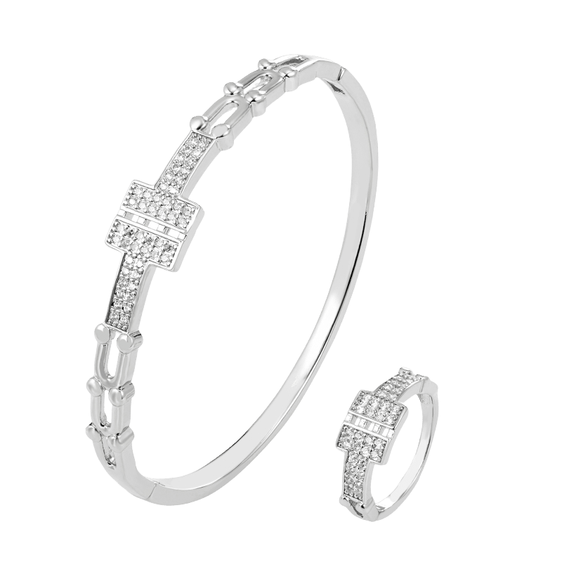Silver Bangle & Ring Set