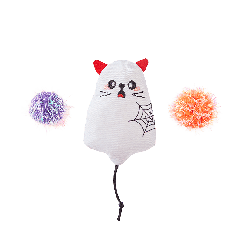 Ghost Kitty Cat Toy Set