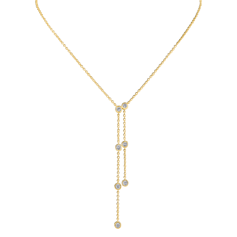 1 Cttw Bezel Cz Double Y Necklace