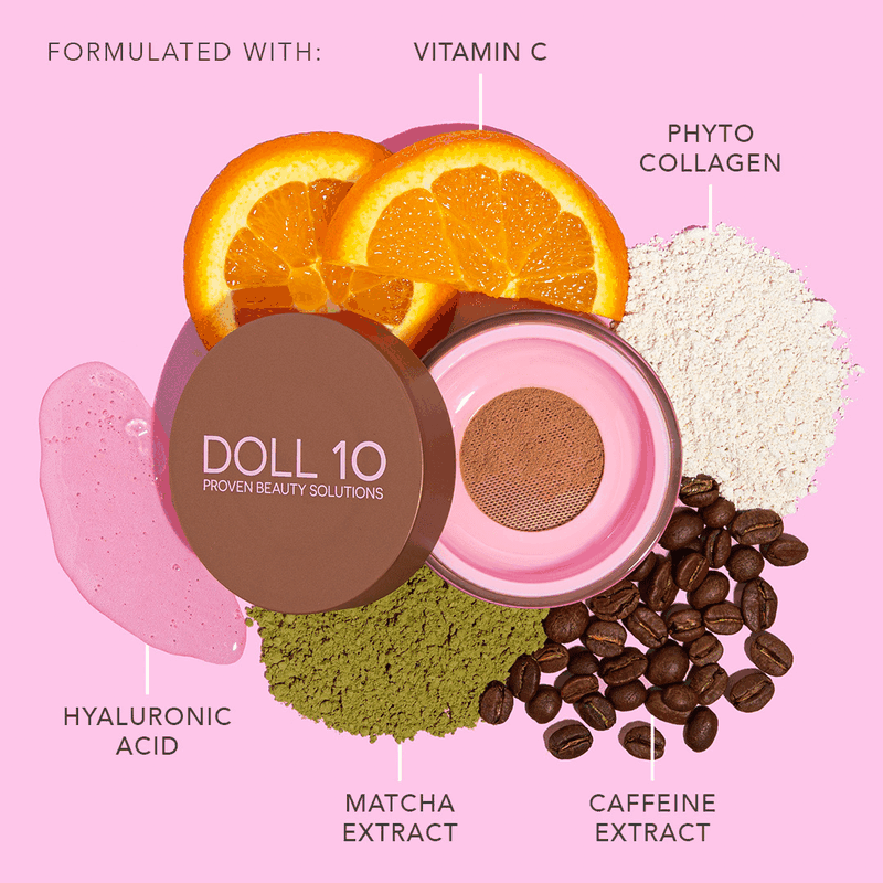 Doll Skin Warming Filter Powder & Cheek Color Infusion Duo with Brush
