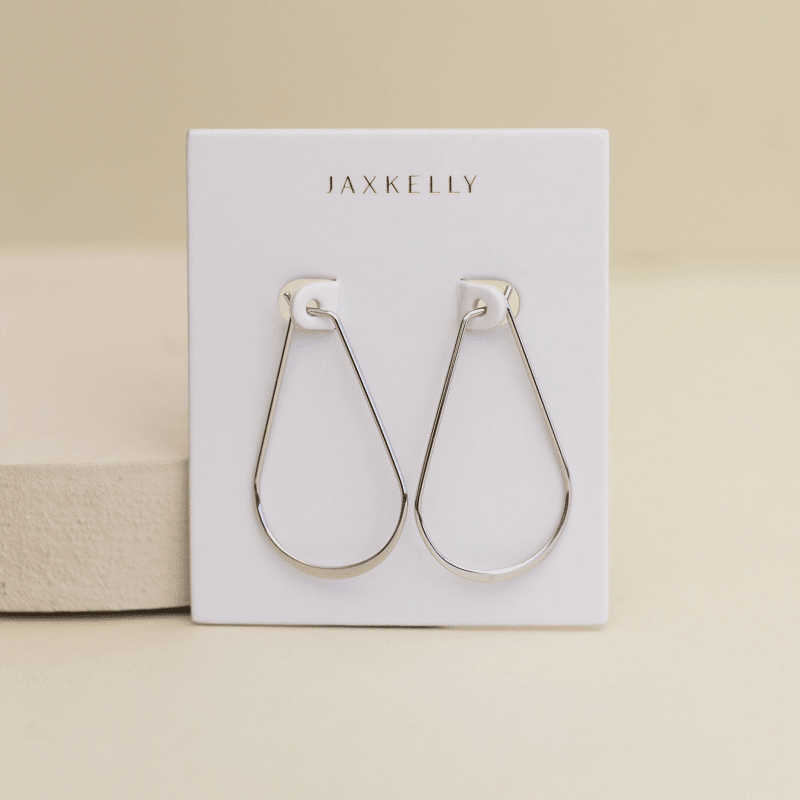 Silver Long Oval Hoop