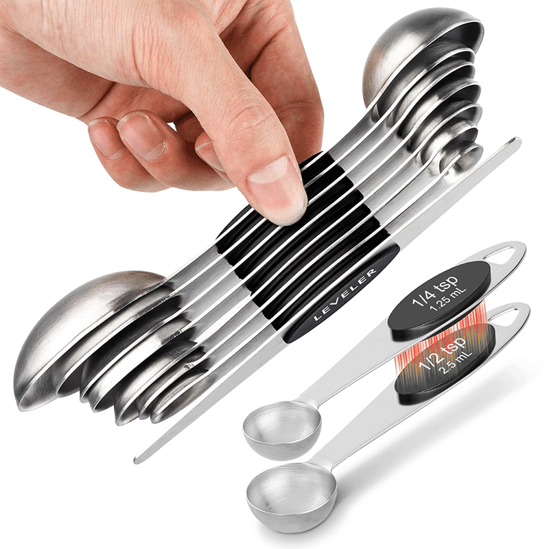 Magnetic Dual Side Stainless Steel Measuring Spoons Set