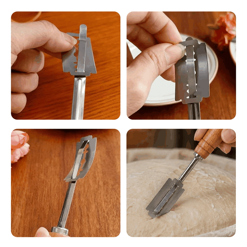 Bread Scoring Tool Set with Wooden Handle