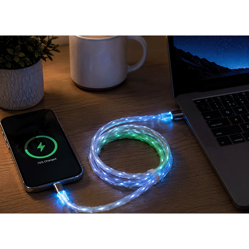 6' LED Light-up Charging Cable (USB-A to USB-C)