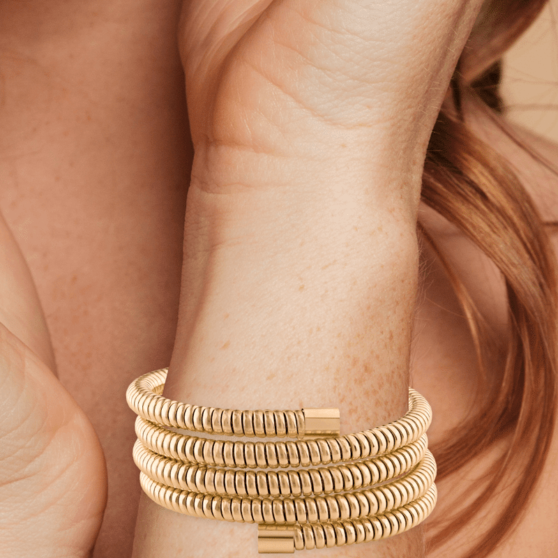 Snake Chain Coil Wrap Statement Bracelet