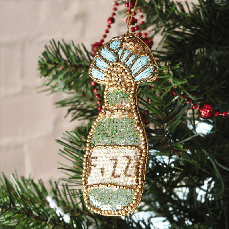 Fizz Champagne Beaded Ornament