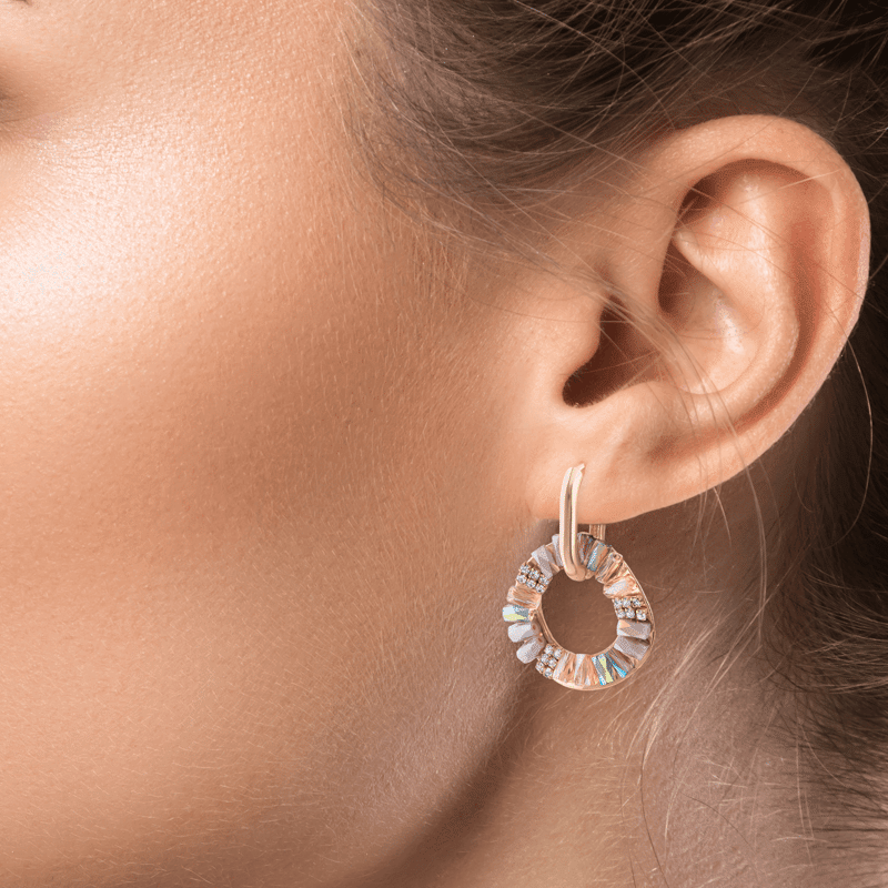 Baguette Crystal Hoop Drop Earring