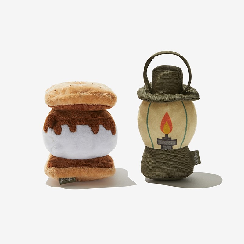 S'mores & Lantern Plush Dog Duo