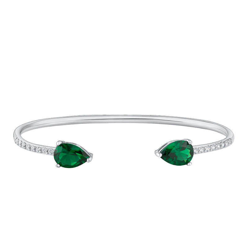 4Cttw Open Classic Pear Cuff With Pave
