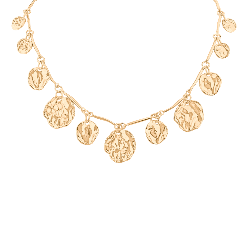 Graduated Organic Disc Necklace