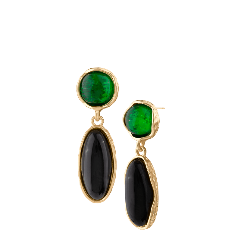 Organic Sculpted Cabochon Drop Earring