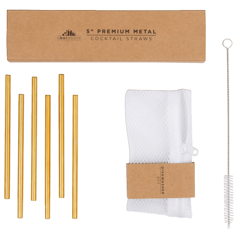 5" Premium Metal Cocktail Straws