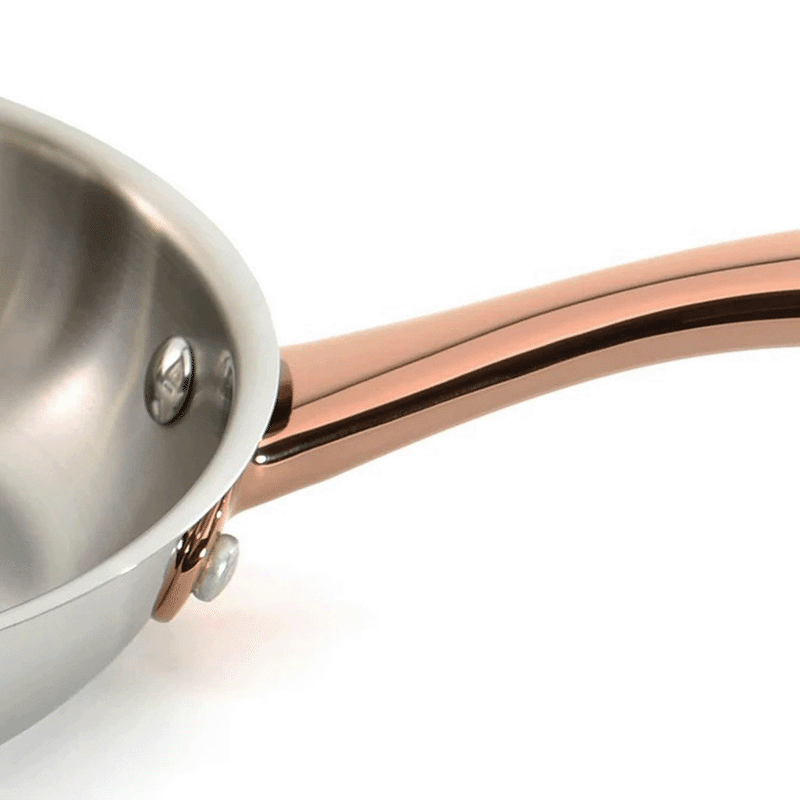 9.5 Ouro Gold Stainless Steel Cov Deep Skillet with Helper Handle